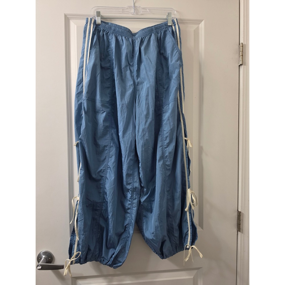 Anthropologie Daily Practice Bowline Parachute Pants Side Tie Joggers Large NWT